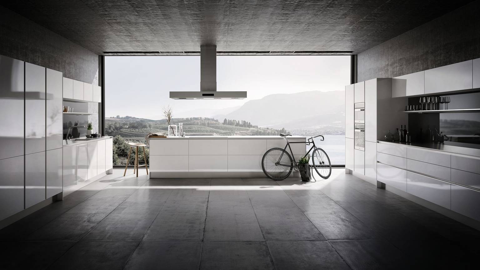 SieMatic Pure S2 in lotus white gloss with kitchen island